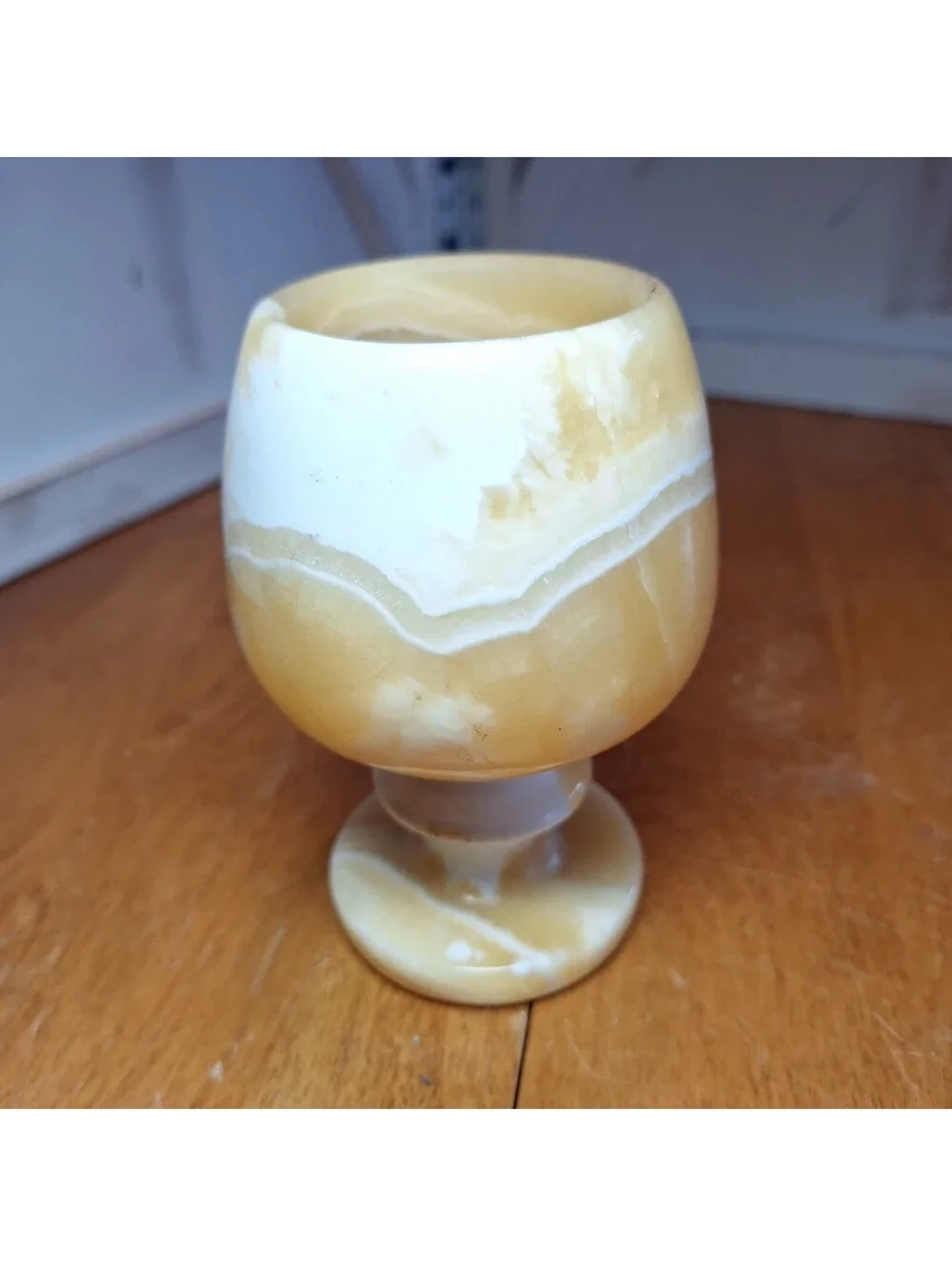 Marble Onyx Alabaster Goblet Carved Natural Stone 5